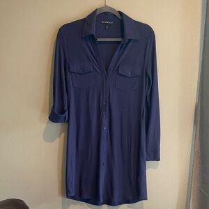 Derek Heart Women's Navy Button-Down Shirt Dress